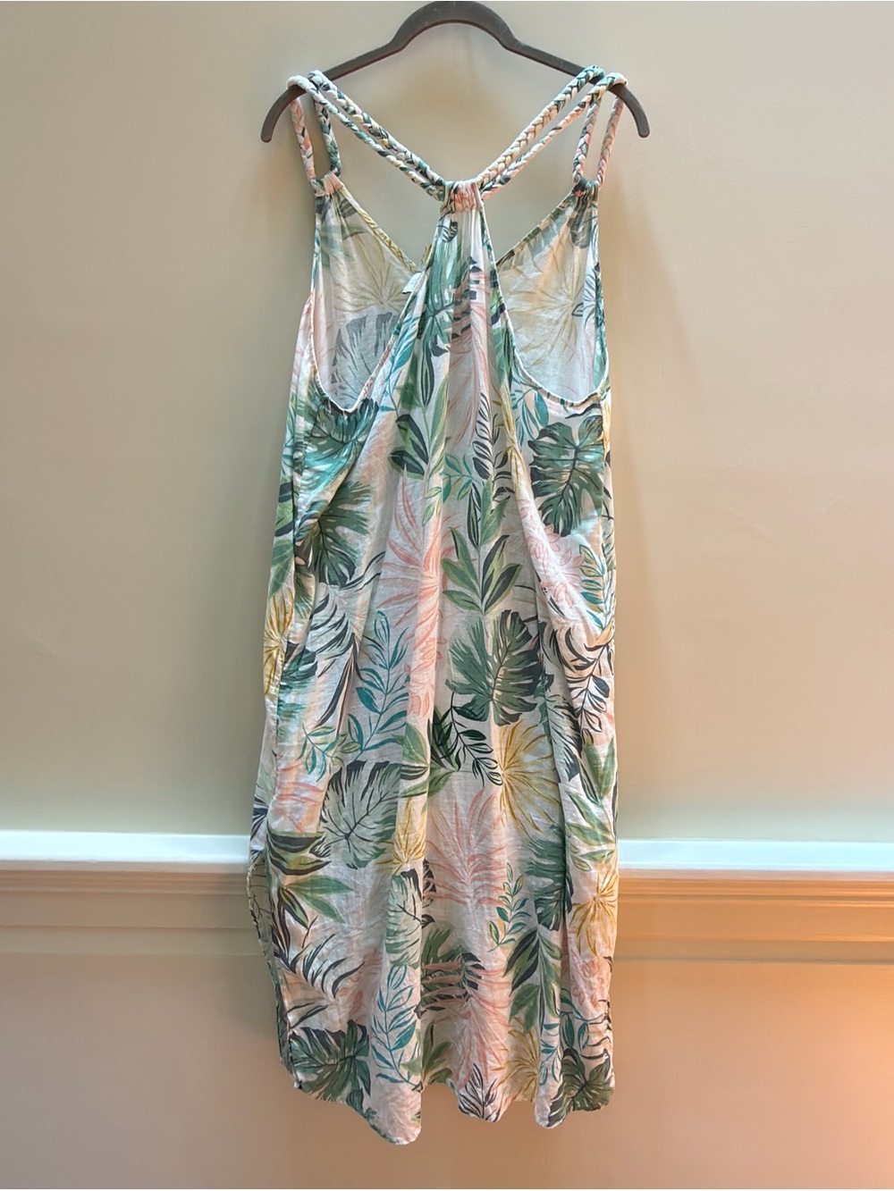 C&C California Tropical Leaf Print Maxi Beach Cover-Up Dress XL - Picture 3 of 8